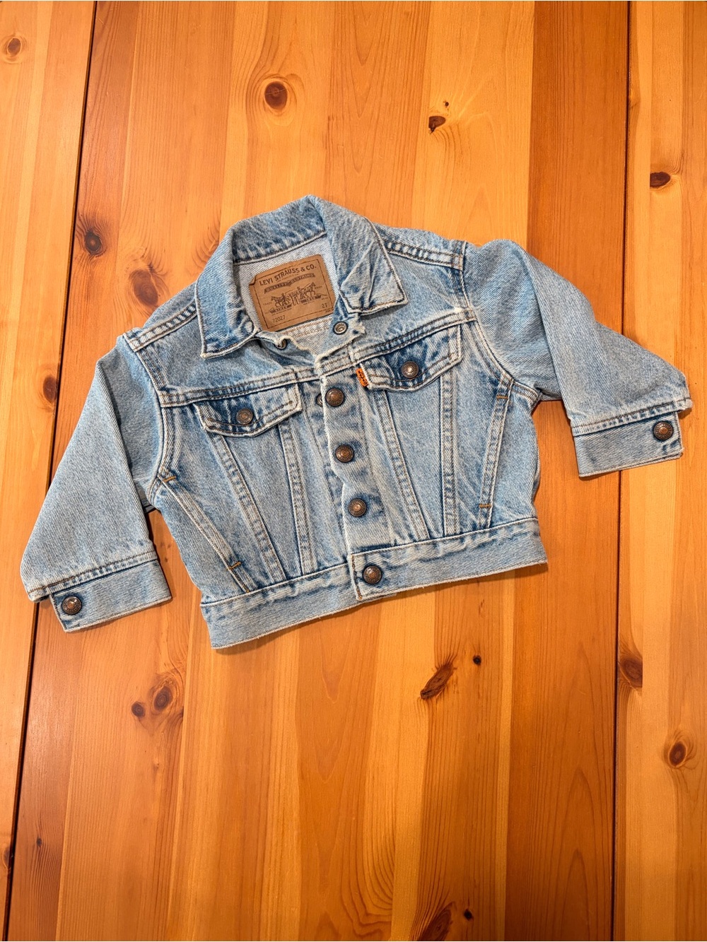 Vintage Levi's Orange Tag Kids Light Wash Denim Jacket in Blue